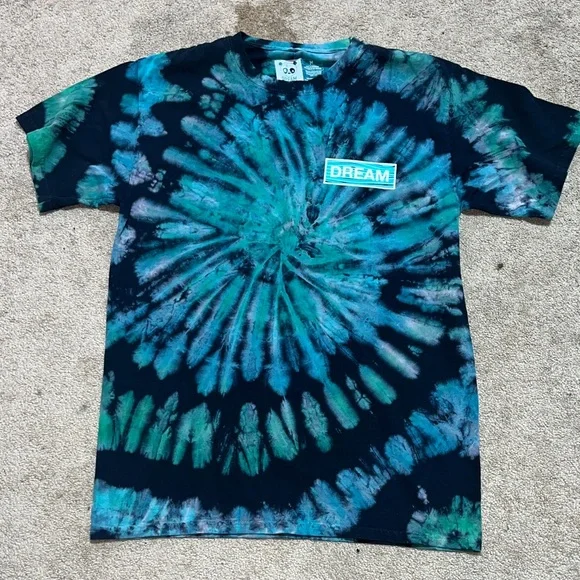 Blue and Green Tie-Dye T-Shirt - Picture 2 of 2